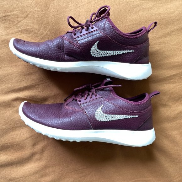 Nike Running Shoes - Custom Rhinestone - Maroon - Picture 2 of 9